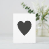 Schwarzes Herz Postkarte (Stehend Vorderseite)