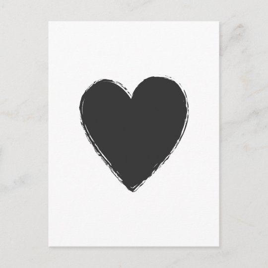 Schwarzes Herz Postkarte Zazzle.de