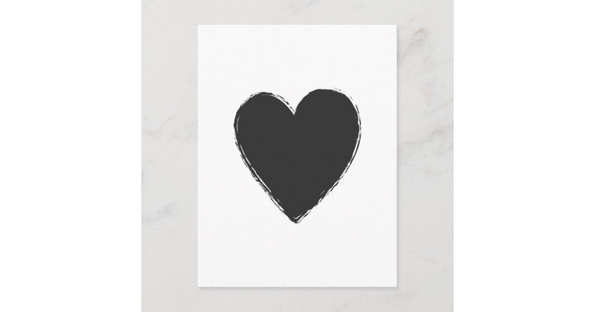Schwarzes Herz Postkarte Zazzle.de