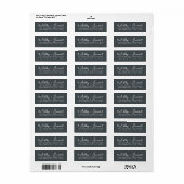 Schwarzes Herz-Script-Paar-Rücksendeadresse (Vorne)