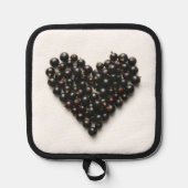 Schwarzes Herz Topflappen (Vorderseite)