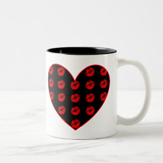 Schwarzes Herz von Kisses Zweifarbige Tasse
