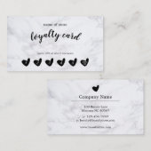 Schwarzes Herz-weiße Marmorkunden-Loyalitäts-Karte Visitenkarte (Vorne/Hinten)