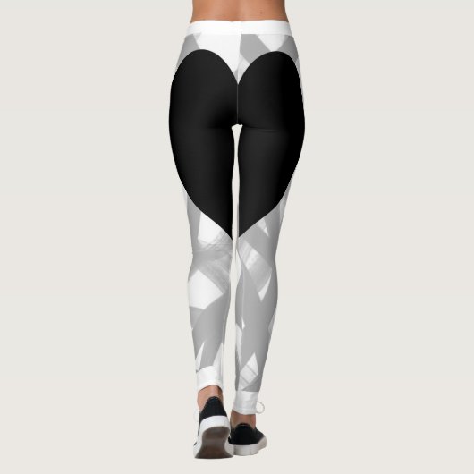 Schwarzes Herz zurück Leggings (Rückseite)