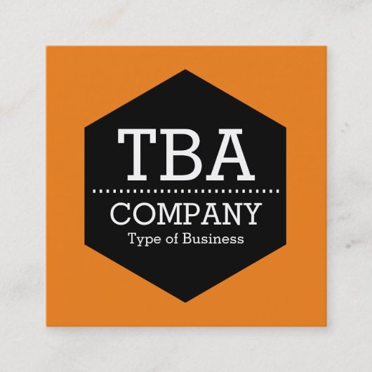 Schwarzes Hexagon - Farbe Quadratische Visitenkarte (Vorderseite)