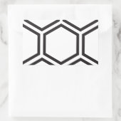 Schwarzes Hexagon-Muster. Rechteckiger Aufkleber (Tasche)