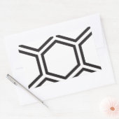 Schwarzes Hexagon-Muster. Rechteckiger Aufkleber (Umschlag)