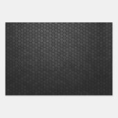 Schwarzes Hexagon Shape Design Geschenkpapier Set (Vorderseite)