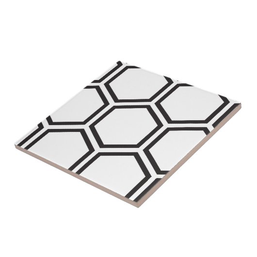 Schwarzes Hexagonmuster Fliese (Seite)