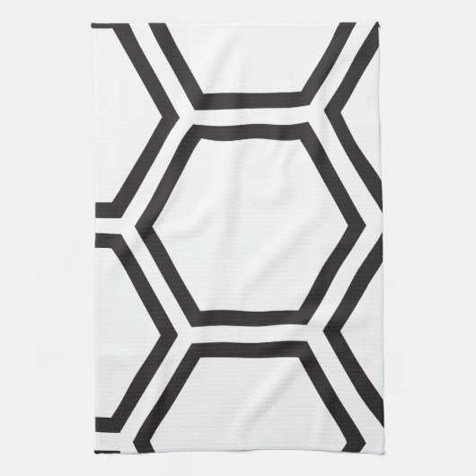 Schwarzes Hexagonmuster Handtuch (Vertikal)