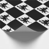 Schwarzes Hexen-Karopapier Geschenkpapier (Ecke)