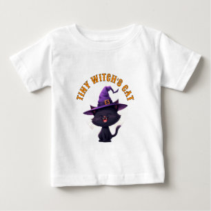 Schwarzes Hexen-Kätzchen für Halloween-Baby-Spaß � Baby T-shirt