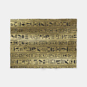 Schwarzes Hieroglyphenmuster auf altem Gold Fleecedecke (Vorderseite (Horizontal))