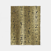 Schwarzes Hieroglyphenmuster auf altem Gold Fleecedecke (Vorderseite)