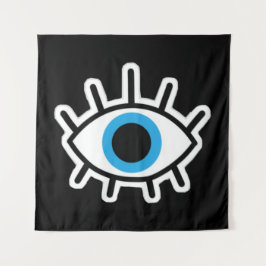 Schwarzes Hintergrundband für das Augendesign Wandteppich