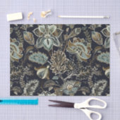 Schwarzes Hintergrundmuster antiker Paisley-Blumen Seidenpapier (Handwerk)