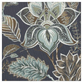 Schwarzes Hintergrundmuster antiker Paisley-Blumen Stoff (Nahaufnahme)