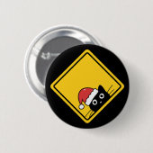 Schwarzes hinterlistiges Weihnachtsmann-Katze-US-W Button (Vorne & Hinten)