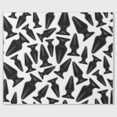 Schwarzes Hintern-Plug-Muster - anpassbar Geschenkpapier (Flach)