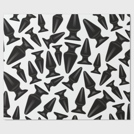 Schwarzes Hintern-Plug-Muster - anpassbar Geschenkpapier (Flach)