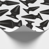 Schwarzes Hintern-Plug-Muster - anpassbar Geschenkpapier (Ecke)