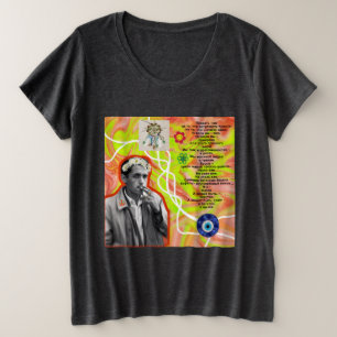 Schwarzes Hippie-T-Shirt - Boho-Friedensgrafik-Tee Große Größe T-Shirt