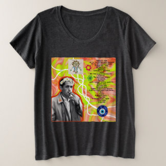 Schwarzes Hippie-T-Shirt - Boho-Friedensgrafik-Tee Große Größe T-Shirt