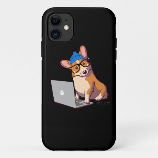 Schwarzes Hipstercorgi-2 Case-Mate iPhone Hülle (Rückseite)