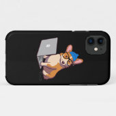Schwarzes Hipstercorgi-2 Case-Mate iPhone Hülle (Rückseite (Horizontal))