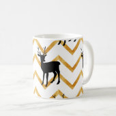 Schwarzes Hirsch, goldenes Muster. Kaffeetasse (VorderseiteRechts)