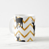 Schwarzes Hirsch, goldenes Muster. Kaffeetasse (Vorderseite Links)