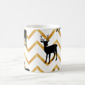 Schwarzes Hirsch, goldenes Muster. Kaffeetasse (Mittel)