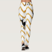 Schwarzes Hirsch, goldenes Muster. Leggings (Rückseite)