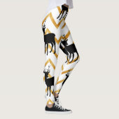 Schwarzes Hirsch, goldenes Muster. Leggings (Rechts)