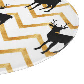 Schwarzes Hirsch, goldenes Muster. Schneidebrett (Ecke)