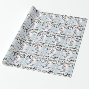 Schwarzes Hochzeits-Jahrestags-Foto des Geschenkpapier
