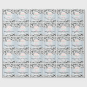 Schwarzes Hochzeits-Jahrestags-Foto des Geschenkpapier (Flach)