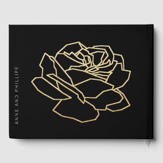 Schwarzes Hochzeitsbuch für ein unvergessliches Er Gästebuch (Rückseite)