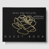 Schwarzes Hochzeitsbuch für ein unvergessliches Er Gästebuch (Vorderseite)