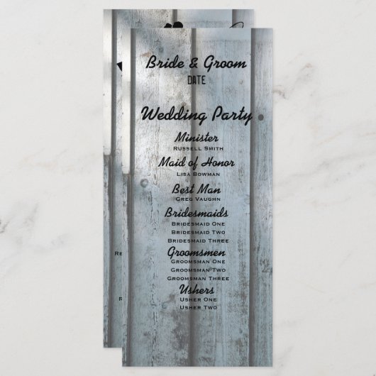 Schwarzes Hochzeitsprogramm für Liebhaber der Fisc Programm (Vorne/Hinten)