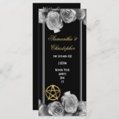 Schwarzes Hochzeitsprogramm für Wiccan Pentagramm Programm (Vorne/Hinten)
