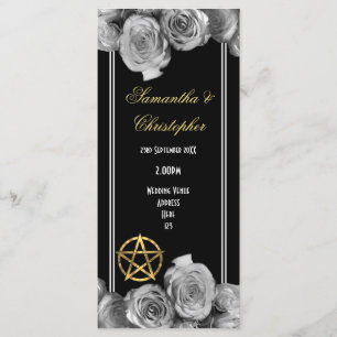 Schwarzes Hochzeitsprogramm für Wiccan Pentagramm Programm