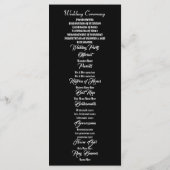 Schwarzes Hochzeitsprogramm für Wiccan Pentagramm Programm (Rückseite)