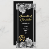 Schwarzes Hochzeitsprogramm für Wiccan Pentagramm Programm (Vorne/Hinten)