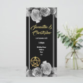 Schwarzes Hochzeitsprogramm für Wiccan Pentagramm Programm (Stehend Vorderseite)