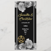 Schwarzes Hochzeitsprogramm für Wiccan Pentagramm Programm (Vorderseite)
