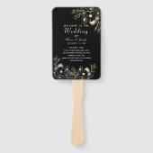 Schwarzes Hochzeitsprogramm-Handfächer Fächer (Vorderseite)
