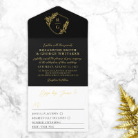 Schwarzes Hochzeitsschild mit Goldblatt verziert M