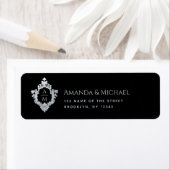 Schwarzes Hochzeitswappen-Monogramm 2 Initialen El (Insitu)