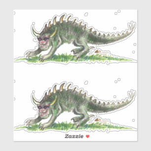 Schwarzes Hodag Monster Rheinlander Wisconsin Aufkleber